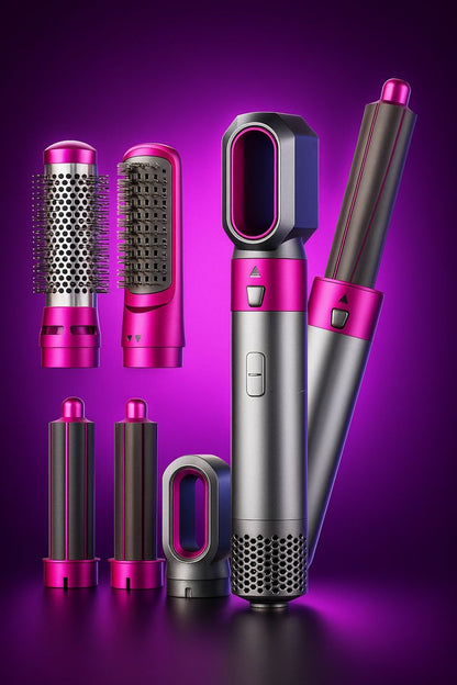 Multi-Functional 5 IN 1 Hair Styling Tool Detachable Hot Air Brush Hair Dryer with Comb