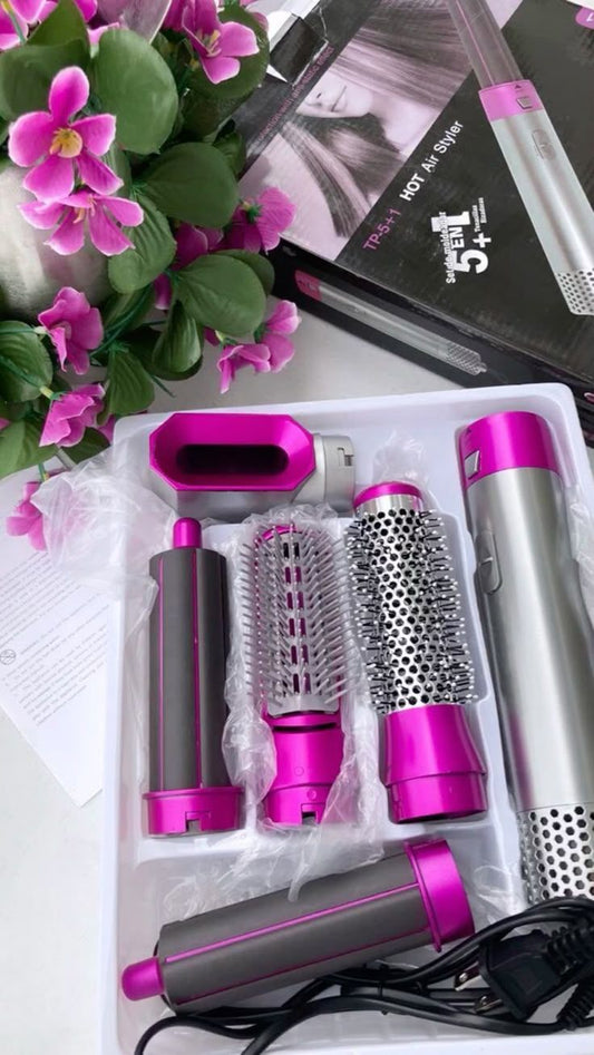 Multi-Functional 5 IN 1 Hair Styling Tool Detachable Hot Air Brush Hair Dryer with Comb